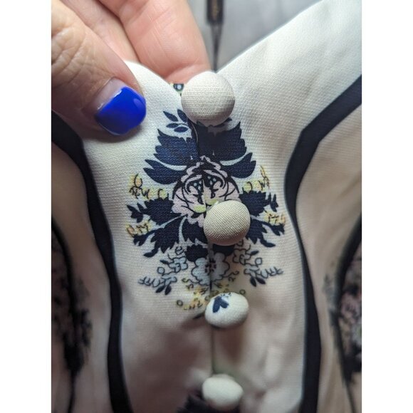 Lady Sunshine Floral V-neck Boho Bohemian Style Long Sleeve Blouse Size Medium - Picture 8 of 16